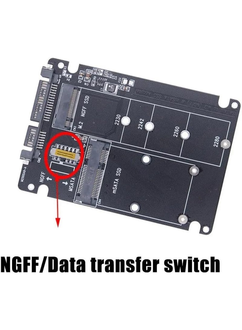 محول 2 في 1 M.2 SATA وmSATA SSD إلى 2.5 بوصة SATA 3.0 – يدعم B-Key NGFF، غير متوافق مع NVMe أو AHCI - Image 2